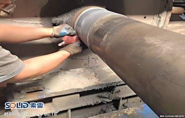 在線修復顯實效！干排機軸承位磨損